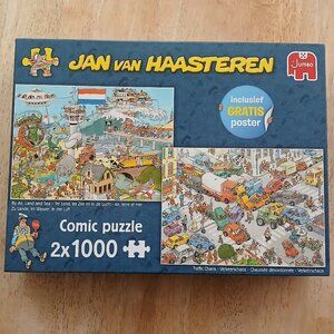 Jan Van Haasteren By Air, Land and Sea & Traffic Chaos Jigsaw Puzzle, 2x1000 Pcs